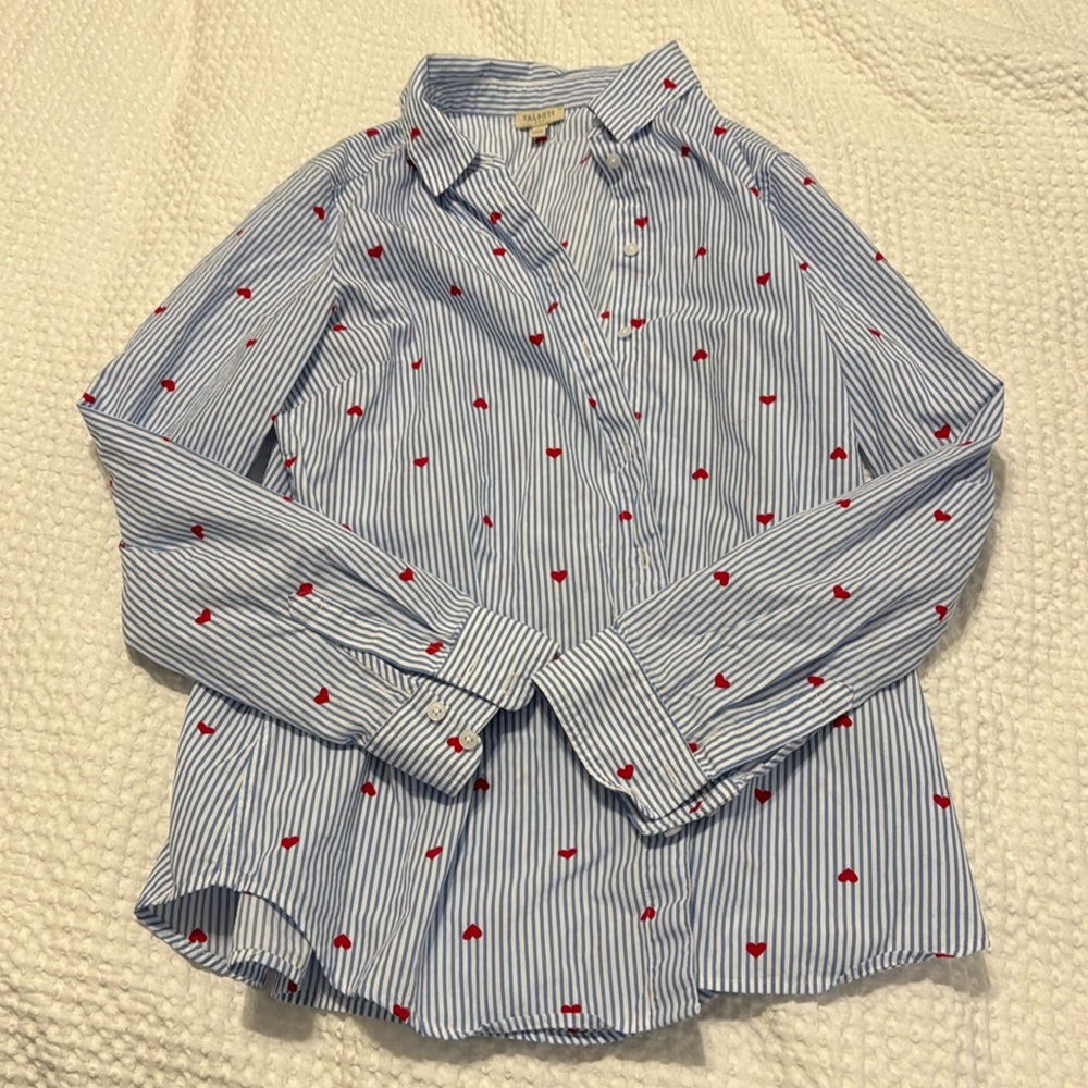 Talbots button-down shirt with hearts